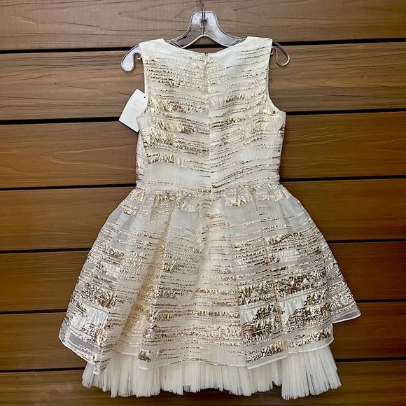 Little Girls Kids White Formal Dress - Picture 3 of 4